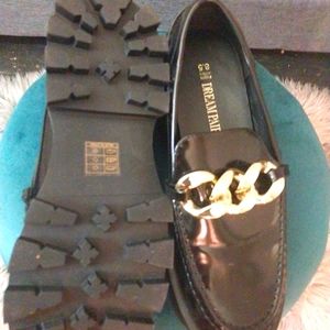 Platform faux leather loafers